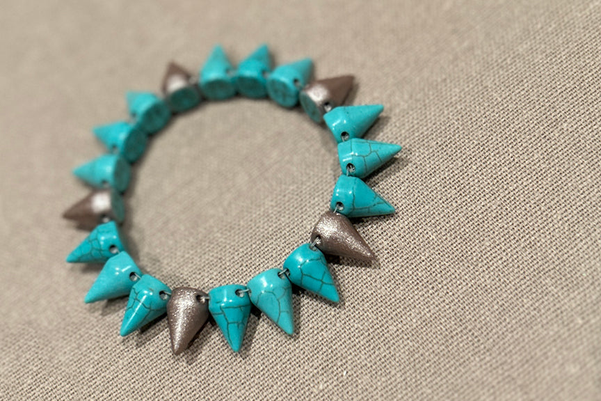 The Turquoise Howlite Spiker Bracelet
