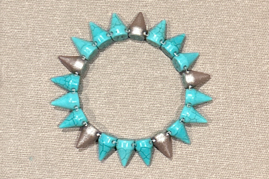 The Turquoise Howlite Spiker Bracelet