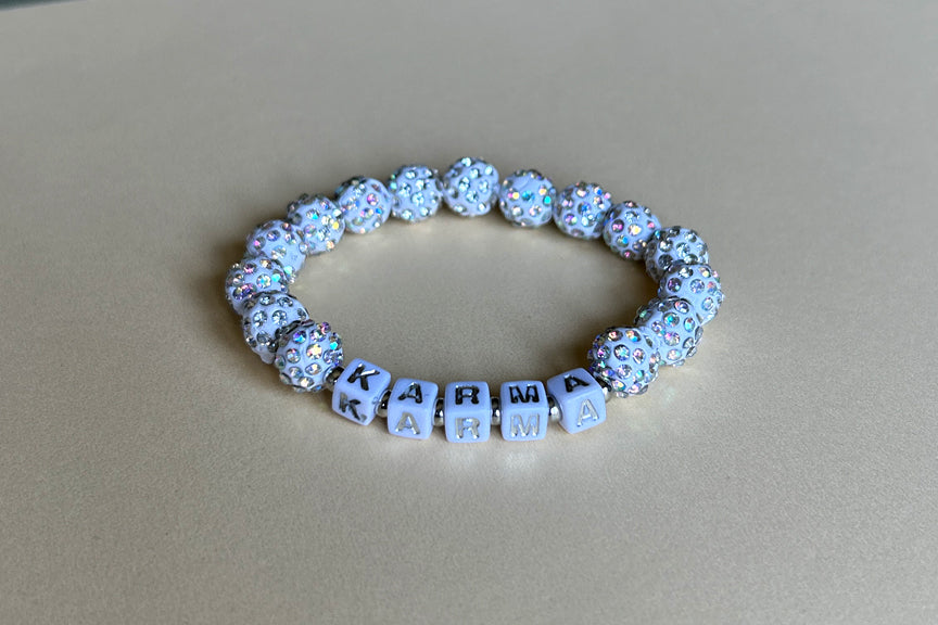 "KARMA" White Sparkle Bracelet