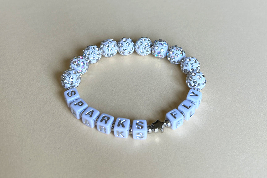 Set of Five White Sparkle Bracelets